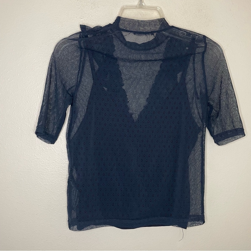 The Fifth Label National Top Navy Mesh Ruffle - Picture 3 of 4